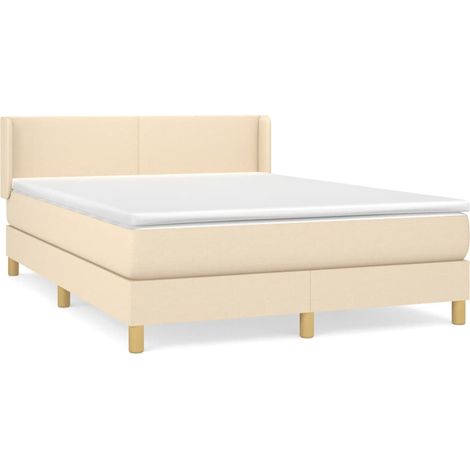 Maison Exclusive - Boxspringbett mit Matratze Creme 140x190 cm St