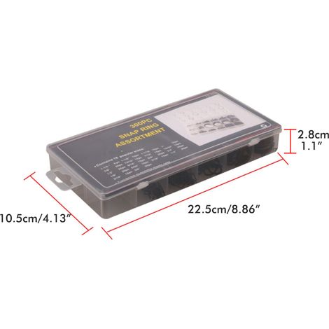 Kit de 300 circlips de type C pour arbre, comprenant des rondelles de retenue de roulement et des bagues de retenue. (1/4)