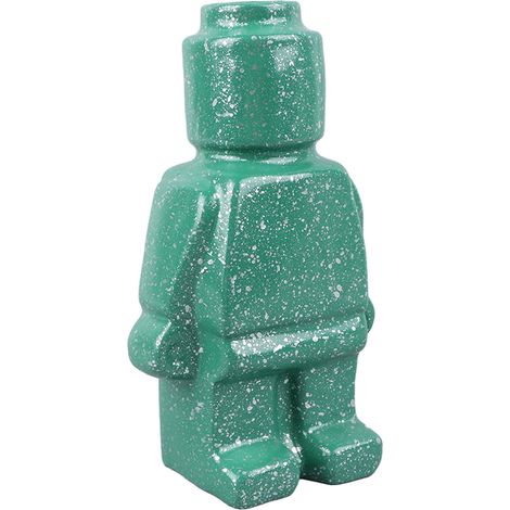 Vase à fleurs Petit Robot - Ornement d'entrée - Vase à fleurs en résine - Décoration verte pour la maison ou le bureau (1/4)