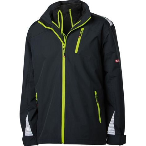 chaqueta de trabajo 3 en 1 FORTIS 24, negro/verde citron, Talla L