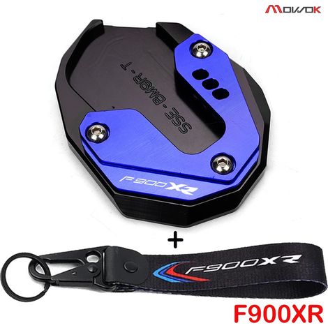 (A-Bleu-F900xR) Compatible avec BMW F900R F900XR 2020-2023 Accessoires moto Porte-clés Béquille latérale Extension de béquille arrière Plaque de support F 900 X XR maxpower (1/4)