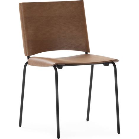 Chaise en chêne noyer et métal noir - noyer et noir (1/5)