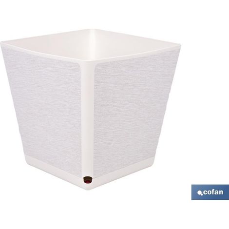 Pot de fleurs carré en polypropylène blanc, 180 x 180 x 180 mm, 3,7 l (1/4)