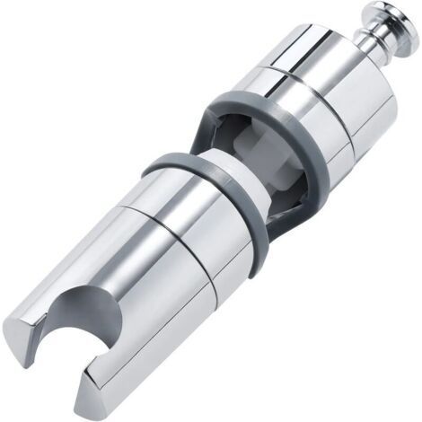 Shower Holder Adjustable from 18 to 25 mm, Chrome Shower Holder for Shower Head with Side Button and Additional Rubber Pad Silver (1/5)
