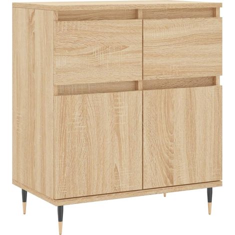 Credenza cassettiera mobile contenitore organizer cucina soggiorno salotto sonoma 60 x 35 x 70 cm legno ingegnerizzato marrone 020031614