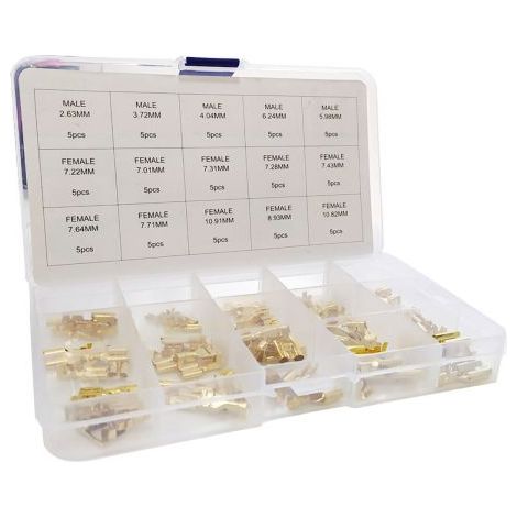 Spine di rame faston connettori maschio femmina 75pz innesto rapido piatto (1/5)