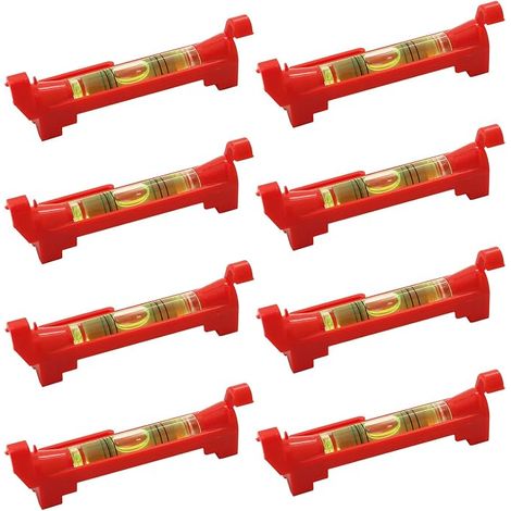 8 x Red Spirit Level for Masonry, Plumbing, Gutter Work (1/5)