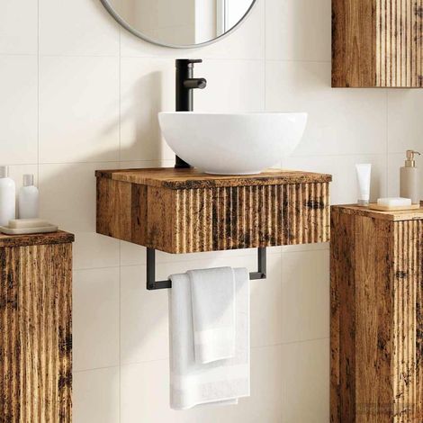 Lavabo de Lavado Montado en la Pared Madera envejecida