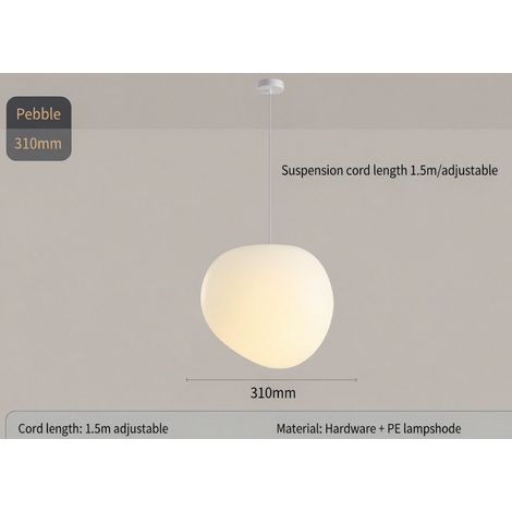 Applique Murale LED Style Luxe Léger pour Chambre à Coucher et Couloir – Lampe de Chevet Moderne avec Comptoir en Galets, Lumière Chaude, Ø31 cm (1/5)