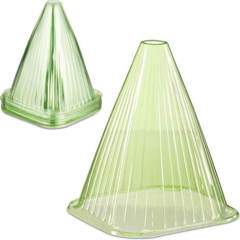 Cones de protection pour plantes lot de 32 - housses en pvc vert (1/3)
