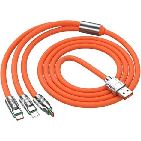 Cable de carga multifuncional, cable de carga rápida de 120 W y 1,2 metros, divisor USB-C.