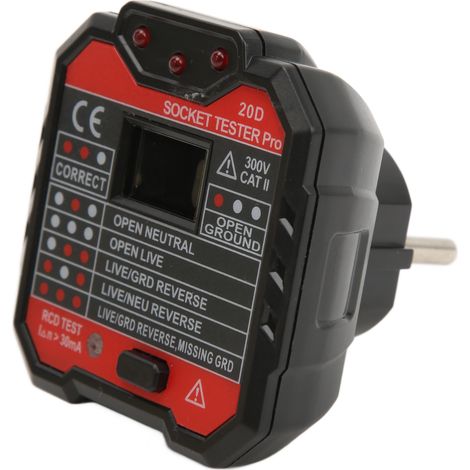 Testeur de fuite de courant 20D, détecteur de fuite de courant, vérificateur de circuit électrique, fil sous tension et fil neutre, fiche 48-250VEU (1/5)