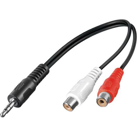 Cable Jack 3.5mm vers double RCA Femelle - 20cm