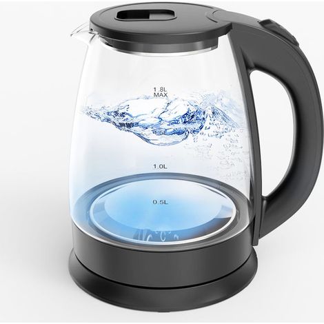 Bollitore elettrico in vetro borosilicato ad alta resistenza da 220 V, resistente alle alte temperature, per la casa, di grande capacità, 1500 W