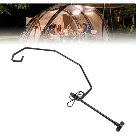 Support de lanterne de camping avec porte-mouches et base magnétique, suspension portable pour lampe de camping idéale pour pique-nique, randonnée, pêche et jardin. (1/5)
