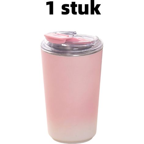 Mug isotherme portable avec intérieur en acier inoxydable 316, pour boissons chaudes et froides, maison et bureau, 15,5 x 8,5 cm, rose (1/5)