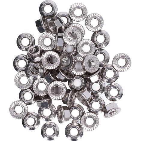 50 Pièces Écrous à Embase Acier Inoxydable 304, Kit Accessoires de Fixation pour Réparation M4