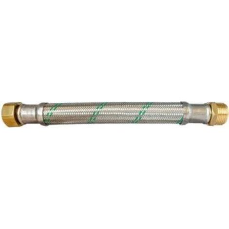 FLESSIBILE ANTIVIBRANTE ANTI-ATTORCIGLIAMENTO CON TRECCIA IN ACCIAIO INOX E TUBO INTERNO TERMOPLASTI - M.F 1 -LUNGHEZZA CM50 -CURVATURA 10 CM -DN25 -10 BAR  - NEO