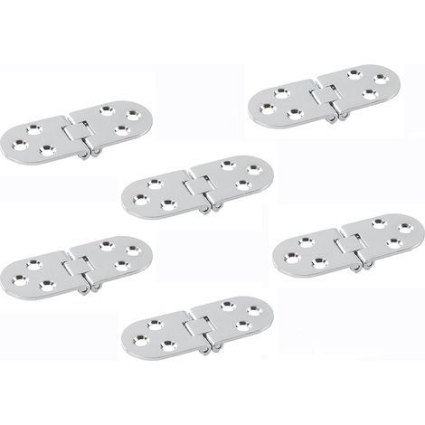 Charnières table pliantes 180° alliage zinc argent lot de 6 (1/5)