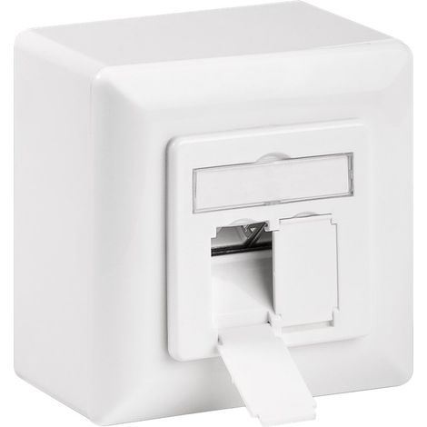 Goobay 68572 toma de corriente 2 x RJ-45 Blanco