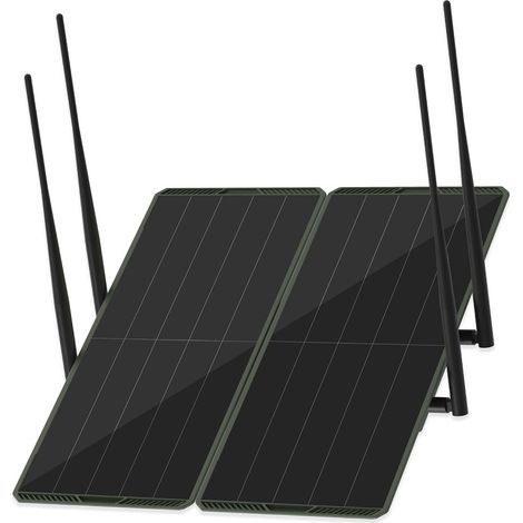 Panneau solaire d'extérieur double bande 30W 5,8G/2,4G,répéteur WiFi amplificateur, couverture 300m,batterie 1200 Mbps, batterie 30000 mAh,IP65,prend en charge 100 appareils,pour cour (1/5)