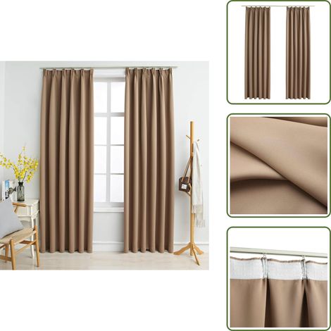 Tende Oscuranti con Ganci 2 pz Grigio Talpa 140x245 cm
