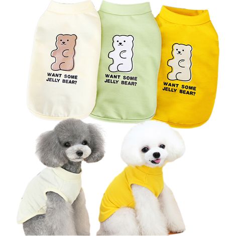 3 vêtements pour chiens et chats, gilet sans manches, t-shirt imprimé ours, sweat-shirt mignon, 4 tailles disponibles (1/5)