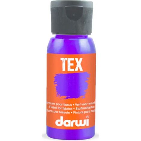 Peinture pour tissus - Violet - Opaque - Peinture à l'eau - Tex - Darwi - 50ml