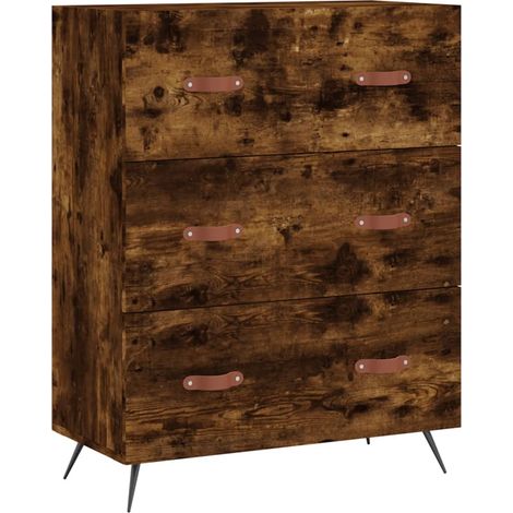 Maison Exclusive - Commode chêne fumé 69,5 x 34 x 90 cm bois d'ingénierie