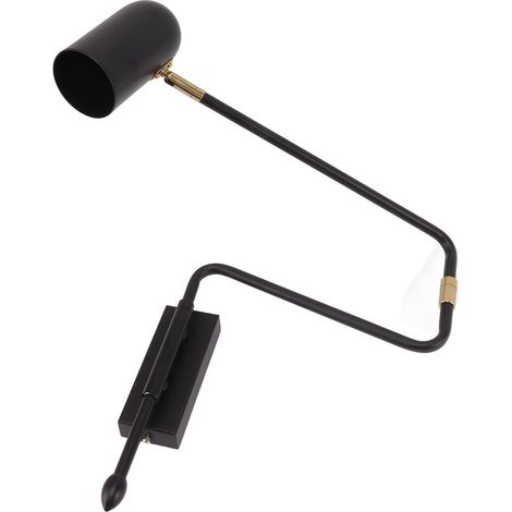 Applique murale à bras pivotant, en fer, douilles E27 et E26, angle réglable, style moderne, idéale pour la lecture, la chambre, le salon ou le bureau. Alimentation : 85 à 265 V, couleur noire. (1/5)
