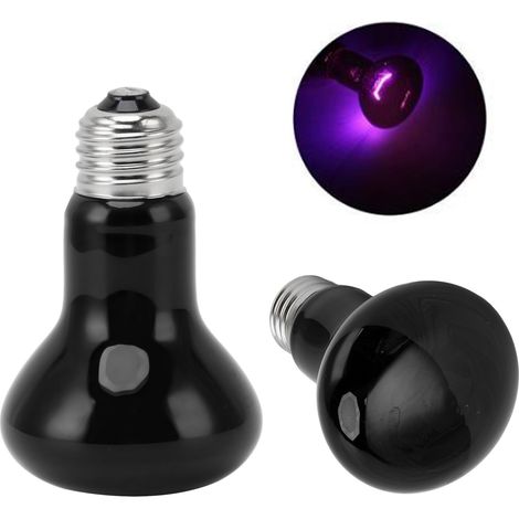 Ampoule à Lampe de Chauffage pour Reptile E27, Ampoule Spot pour Reptile Serpent Basking Multifonction 110‑120V Noir (1/5)