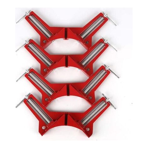 Serre-joint, Jeu de 4 Pinces à Angle Droit 90 degrés pour le travail du bois, Ajustable pince à Onglet pour Cadre Photo, Aquarium, Meubles, Outils à main (1/5)