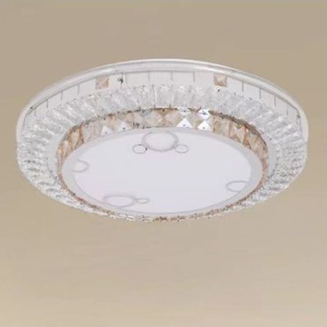 TrAdE Shop Traesio - Plafoniera Soffitto 45w ø40cm Led Design A Strati Con Cristalli Bolle Luce Fredda 68551 - (1/3)