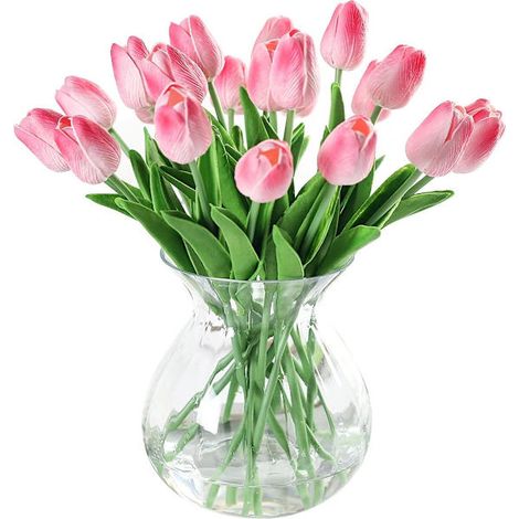 10 tulipes artificielles réalistes en latex - Fleurs artificielles uniquement (1/5)