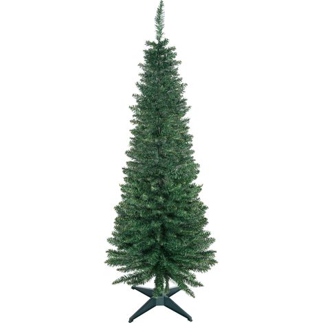 Sapin de Noël artificiel fin 150 cm, avec branches réalistes, sapin de Noël haut et étroit, avec, base en plastique, vert (1/4)