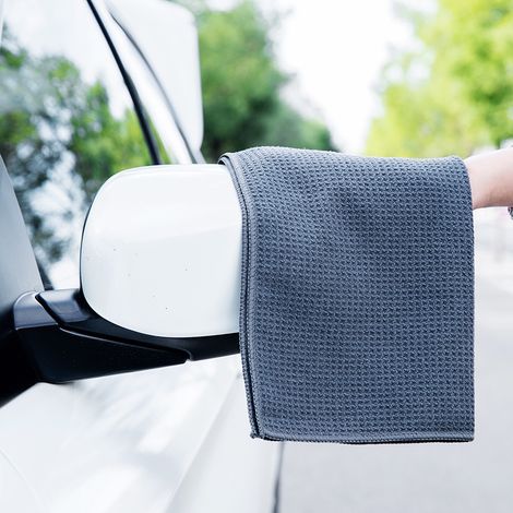 BDD Lot de 6 produits de nettoyage ménagers multifonctions 40 x 40 cm grille d'ananas serviette de voiture absorbant nid d'abeille microfibre serviette gaufrée lavage de voiture lingette tampon à récu (1/5)