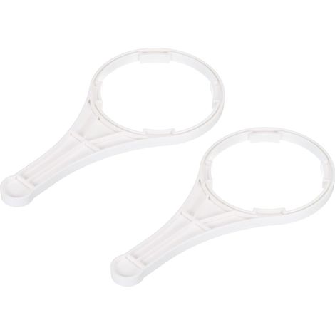 Clé de boîtier filtre à eau sourcing map (lot 2) pour filtres 20 pouces, en plastique blanc