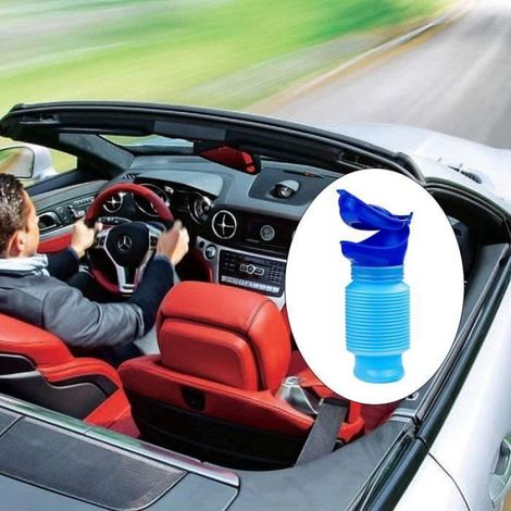 Urinoir Portable - 2 Pcs - Urinoir Rétractable avec Gant - Camping, Extérieur et Voiture - 750ML (Bleu) (1/4)