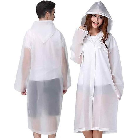 Longziming 5er-Pack wiederverwendbare Unisex-Regenmäntel aus PEVA – tragbar, wasserdicht und atmungsaktiv – ideal für Reisen, Wandern, Radfahren und Camping (1/5)