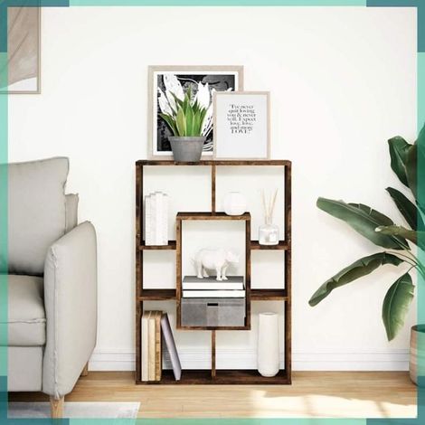 Bibliothèque - 858142 - Chêne fumé - 63 x 20 x 90 cm - 7 étagères (1/5)
