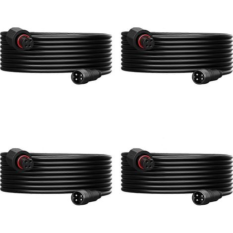 Lot de 4 rallonges de 3 m (10 pieds) pour projecteurs et spots extérieurs Govee, câble d'extension étanche à 4 broches pour Govee H7057 (1/5)