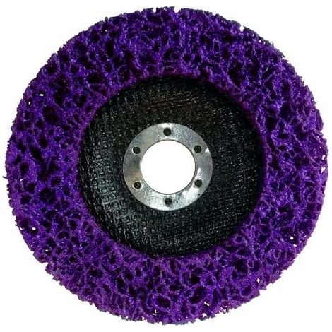 Paquete de 10 discos de limpieza y decapado de nailon para amoladoras angulares, diámetro: 100 mm, color lila (1/4)
