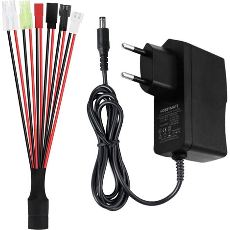 Chargeur intelligent de batterie NIMH/NICD 2,4 V 3,6 V 4,8 V 6 V 7,2 V 8,4 V 9,6 V 10,8 V 12 V pour voiture 2-10S, chargeur avec norme Mini/SM 2P/JST/XH pour avion (1/5)