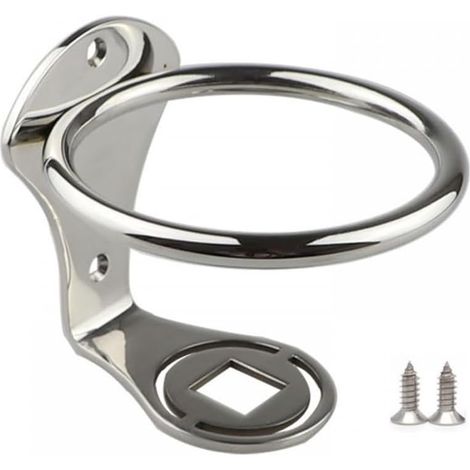 Porte-gobelet universel en acier inoxydable – fixation murale avec 2 vis, compatible voiture, camion, bateau, yacht