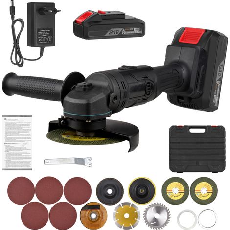 Beyamis Meuleuse d'angle 21V avec 2 batteries - Portative pour polissage et meulage (1/4)