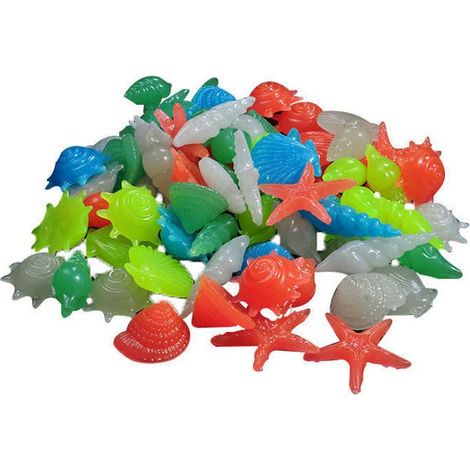 Lot de 100 pierres lumineuses décoratives pour aquarium, galets lumineux pour extérieur, idéal pour paysages et plantes SANPIE (1/3)