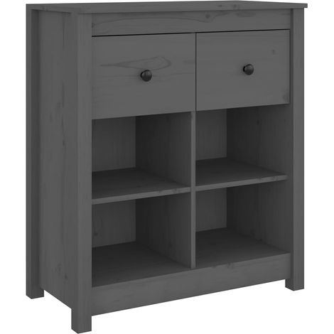 Maison Exclusive - Aparador de madera maciza de pino gris 70x35x8 (1/5)