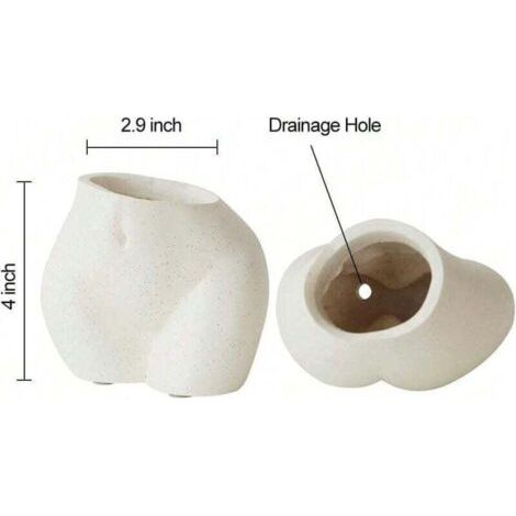 Green Mobility-Mini pot de fleurs en résine pour femmes, pot de jardin extérieur avec trous de drainage pour plantes d'intérieur et d'extérieur, blanc, 12,7 cm (1/4)