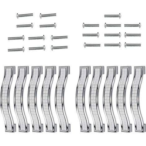Juego de 5 tiradores de cajón de aleación de diamantes de imitación de cristal para armario de cocina de tocador (plata, 96 mm-10 piezas) (1/5)