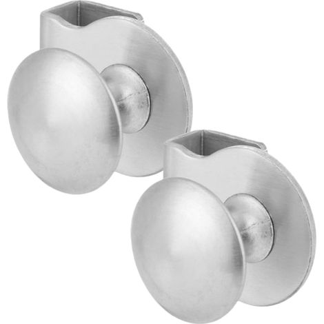 Poignées de Porte en Verre pour Armoires 2pcs en Acier Inoxydable Argenté Surface Lisse, Finition Élégante pour Cuisines et Salles de Bains (1/5)